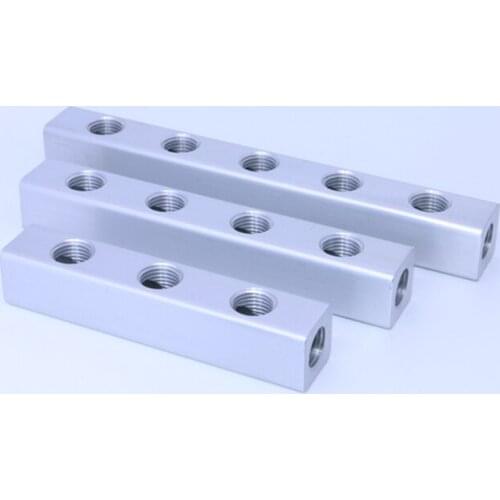 1/4" BSP Female 20x20mm Pneumatic Aluminium Manifold Splitter Block Quick Connector Distributor Fitting For Air Compressor