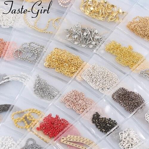 1 pack mixed style gold silver metal 3d nail art decorations rhinestones claw chain alloy manicure nails accessories new arrive