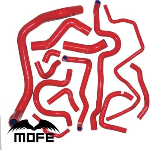 100% Silicone 13PCS Original Logo Silicone Radiator Hose Red For Bora / Golf 1.8T MK4 98-04