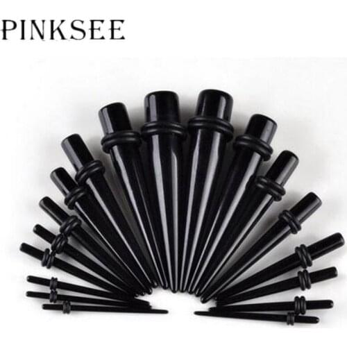 18Pcs/Lots 1.6-10MM Mix Bulk Acrylic Tapers Stretcher Spike Ear Expander Kit Plug Tunnel Women Men Body Piercing Jewelry