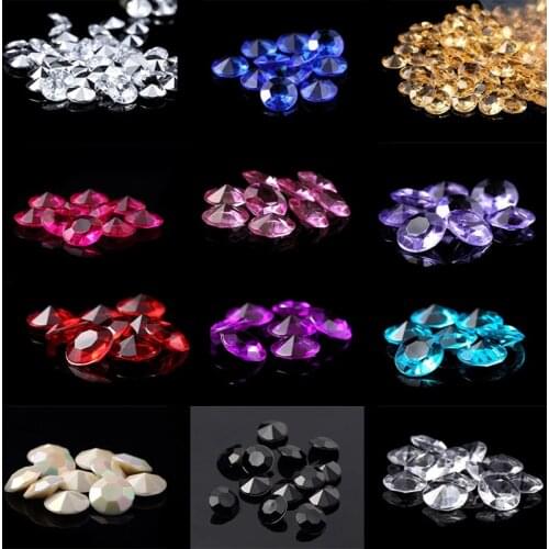 200Pcs /lot 12mm ( 6 Carat ) Acrylic Diamond Crystal Table Scatter Confetti Wedding 13 Colors in Stock