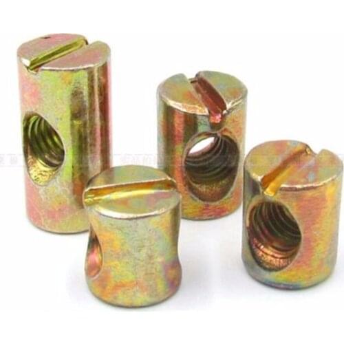 50pcs M8x15Lx12D M8x20Lx12D Bed Bolt Nut Barrel Nut Cross Dowel Beds Cots Furniture Nut