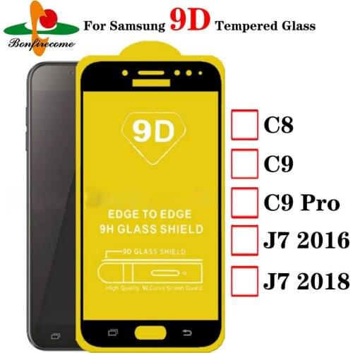 50pcs\lot 9D Tempered Glass For Samsung J2 J5 J7 Prime J7 Prime2 Screen Protector Full Protective Film