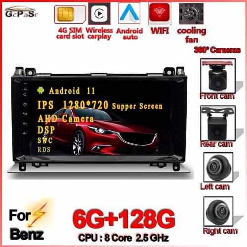 Android11 DSP CAR Stereo Radio DSP 6G+128G Multimedia Player for For Mercedes Benz B200 W245 B150 B160 B170 B180 B55 2004-2012