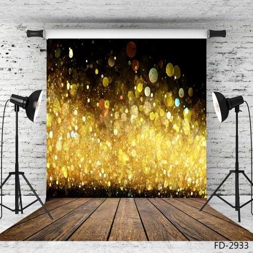 Glitter Golden Sparkle Dots Shiny Bokeh Wooden Board Photography Background Baby Children Photographic Backdrop For Photo Studio