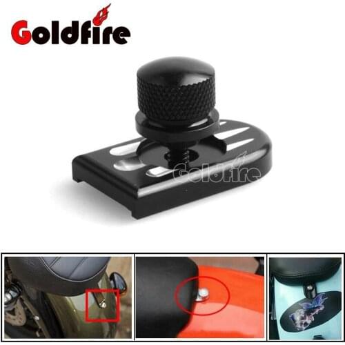 Motorcycle Seat Bolt Tab Screw Mount Knob Cover For Harley Fatboy Road King Softail Black