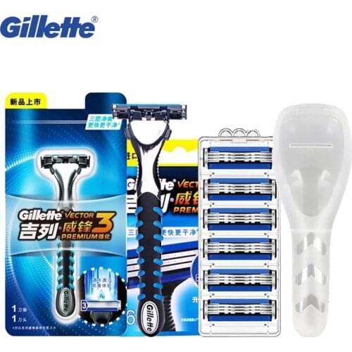 Gillette Shaving Razor Blades Refills For Men Vector3 Safety Razor Beard Shaver Blade Gift Sharp Replacement Head with Box