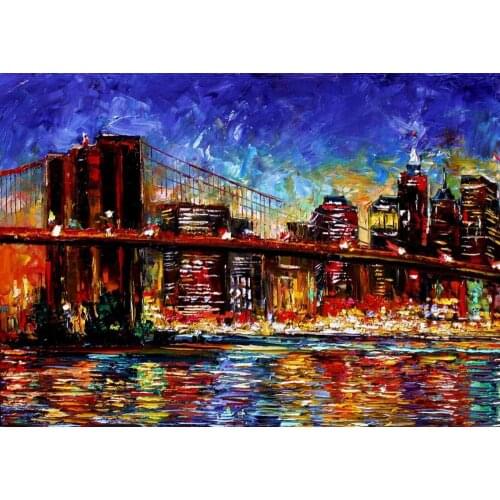 BROOKLYN BRIDGE NEW YORK ABSTRACT Art print Silk poster Home Wall Decor
