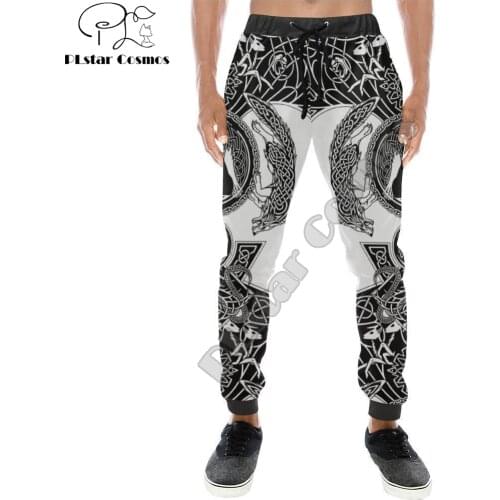 Vikings Munin Raven Tattoo 3D Printed Men Pants Harajuku Fashion Trousers Autumn Casual Joggers Pants CK-001