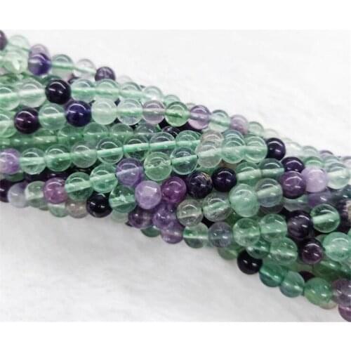 Natural Colorful Fluorite Beads Round Loose Beads For Jewelry Making 15''inches 4/6/8/10/12MM Diy Bracelets Necklace Wholesale