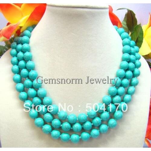 Wholesale 2pcs/lot Long Stone Beads Necklace Handmade 8MM Stone Beads Jewelry 50inches TN025