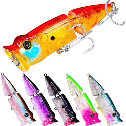 Hard Fishing Baits Jointed Popper Fishing Lures 8cm/11.5g 2 Sections Artificial Swimbaits Hard Wobblers Bass 8pcs/Set