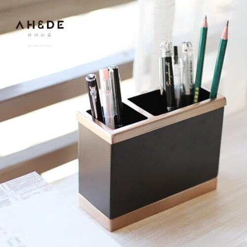 Copper color pen cartridge Retro office pen holder European style pen barrel simple creative desktop orgnazier