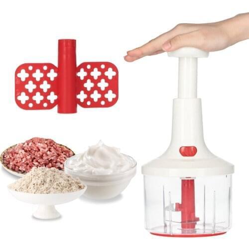 KKmoon Manual Food Chopper 1.4L Multi Function Stainless Steel Cutter Handheld Food Processor for Meat Vegetables Onions Garlic