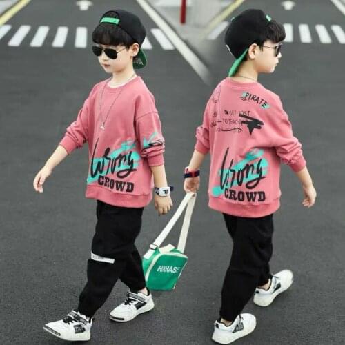 Splicing Spring Autumn Childrens Clothes Baby Boys Sweatshirts + Pants 2pcs/Set Kids School Beach Costume Teenage Girl Clothing