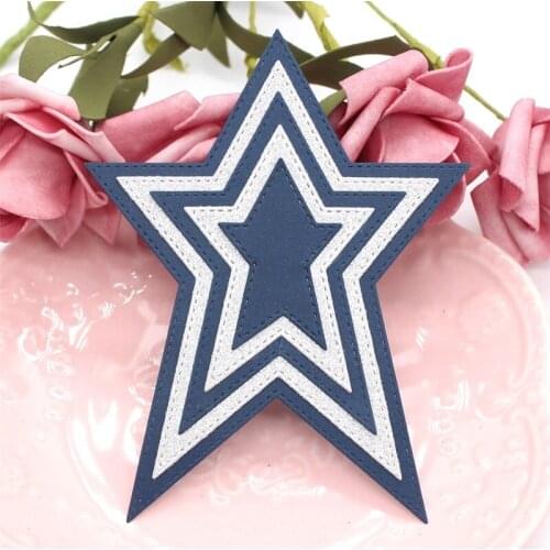 KSCRAFT Primitive Stitched Stars Metal Cutting Dies Stencils for DIY Scrapbooking/photo album Decorative Embossing DIY Cards