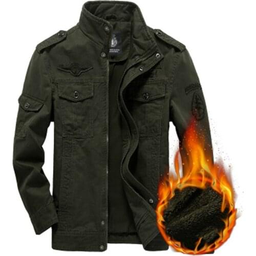 2020 Winter Tactical Military Jacket Men Warm Air Force Pilot Jacket Plus velvet Male coat Mens Jackets & Coat Plus Size 5XL 6XL