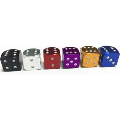 80%HOT 4Pcs Dice Shape Car Motorcycle Wheel Tyre Air Valve Stem Anti-dust Cover Caps