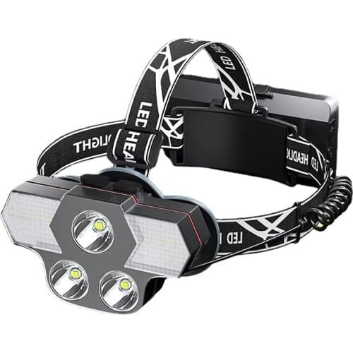 New T6 Outdoor Lighting Headlight Strong Light LED Headlight USB Charging 18650 Multi-function Headlight Camping Night Fishing