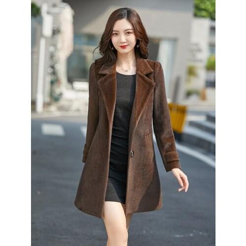 New Arrival Coat Women Jacket Plus Size 7XL Wool Blends Cloths Korean Spring Winter Female Black Clothing Elegant Free Shipping