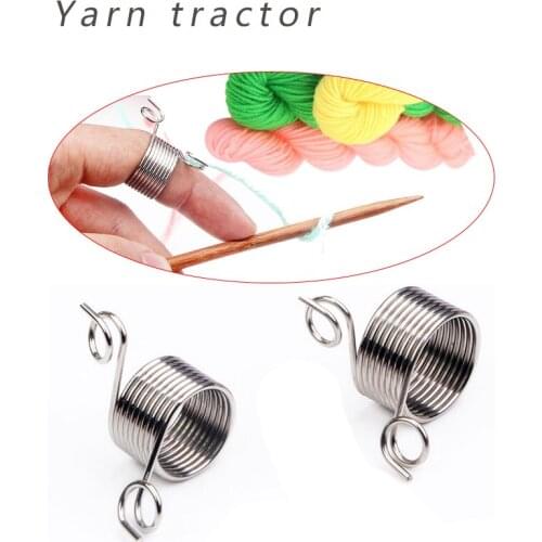 Stainless steel plating free size finger lead wire winding ring wool with wire wire traction device knitting tools
