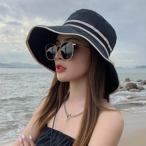 Fashion Summer Autumn Bucket Hat Patchwork Stripe Women Outdoor Hip Hop Foldable Bob Fisherman Hat Casual Travel Gorros Panama