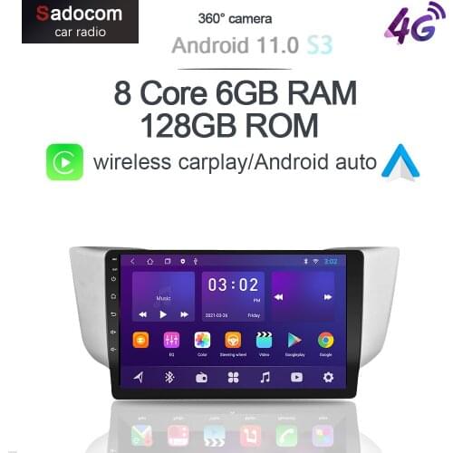 Panoramic Camera 6G+128G Android 10.0 Car DVD Player GPS WIFI Bluetooth RDS Radio For Lexus RX300 RX330 RX350 RX400H 2004 - 2009