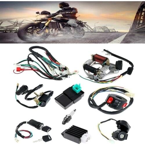 Complete Stator Wiring Harness CDI Ignition Coil Solenoid Set for ATV Electric Quad Bike 50Cc - 125Cc