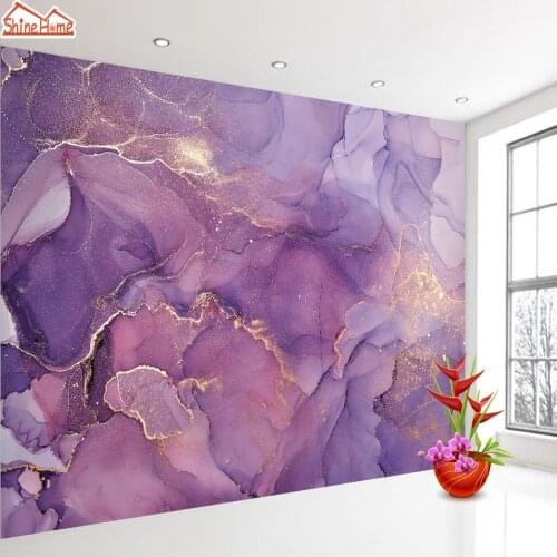 Custom Purple Watercolor 3d Abstract Painting Wall Background Wallpaper Murals for Living Room Self Adhesive Walls Paper Decor