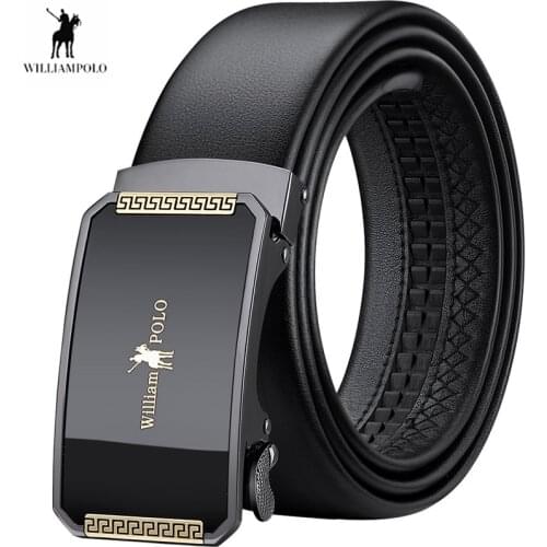 Williampolo Men Belt Famous Brand Belt New Male Designer Automatic Buckle Cowhide men belt Luxury Leather Belts Ceinture Homme