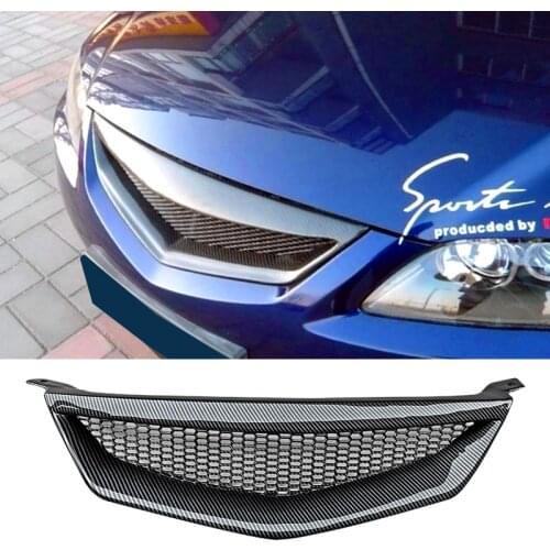 Racing Grill Bumper Carbon Surface Mesh Front Grill Refit Accessories For First Generation Mazda 6 2003 - 2010 GR Style M6 08-16