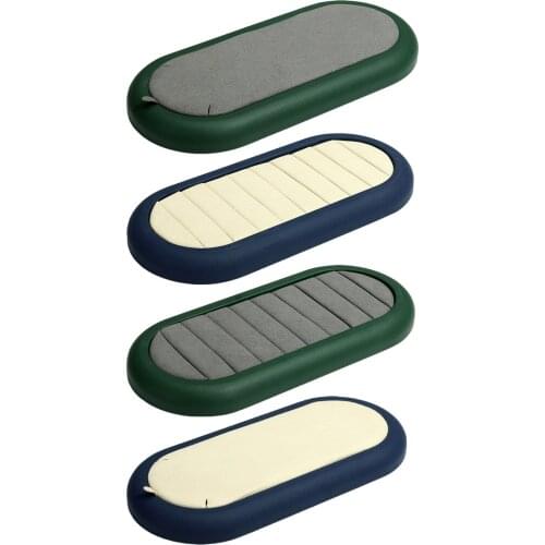 Luxury Elegant Fashion PU Leather Jewelry Bracelet Display Tray Case Showcase Storage Hanging Container Accs