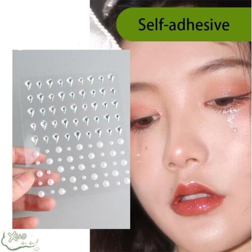 1Pcs Mix Size White Limitation Pearl Color AB Flatback Self-Adhesive Shiny Rhinestone For DIY Nail Arts Make-Up Decoration