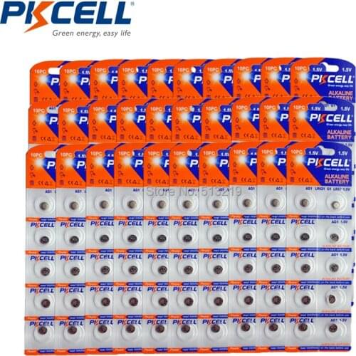 300Pcs/30Cards PKCELL G1 Button Batteries AG1 364 SR621SW LR621 Alkaline Cell Battery For Calculator Remote Control