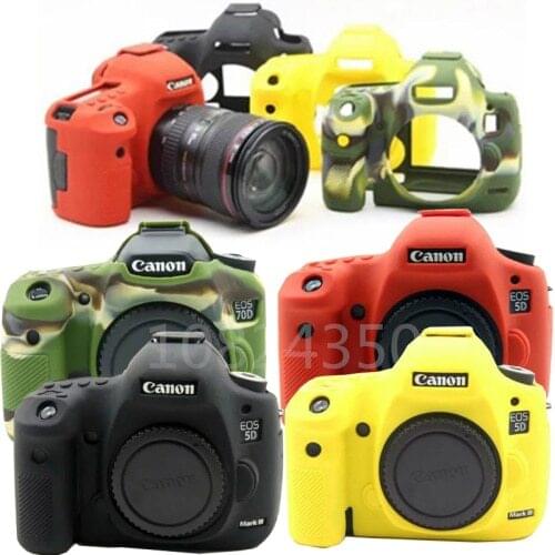 High Quality Silicone Camera Cover Soft Rubber Shoulder DSLR Camera Bags for Canon 6D 6D2 5D4 1300D 80D 650D 700D 5D3 750D