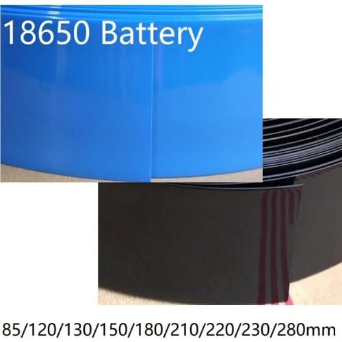 1M PVC Heat Shrink Tube 85mm ~ 280mm Width Blue Black Sheath Pack Cable Sleeve for 18650 Lithium Battery Film Wrap