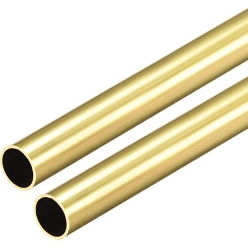Uxcell Brass Round Tube 300mm Length 10mm OD 0.5mm Wall Thickness Seamless Straight Pipe Tubing 2 Pcs