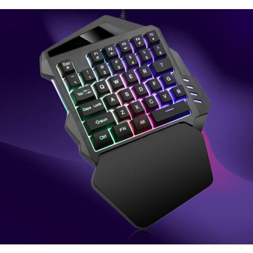 High Response Keyboard Anti-skid Ergonomic One-handed Gaming Wired Keyboard for PS4