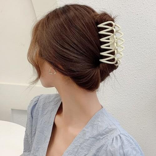 New Women Elegant Solid Geometric Plastic Hair Claws Back Hair Hold Headband Sweet Hair Clips Hairpins Fashion Hair Accessories