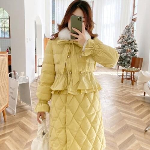 Winter Cotton Jacket Women Winter 2021 Real Fox Fur Collar Coat Female Long Warm Parkas Ladies Jackets Jaqueta Feminina Gxy148