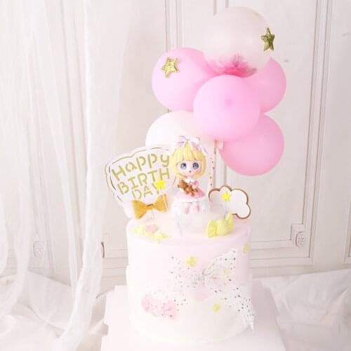 1 Bunch Cake Balloons Cake Topper Star Confetti Balloon Cake Topper ballons for Birthday Baby Shower Wedding Decoration