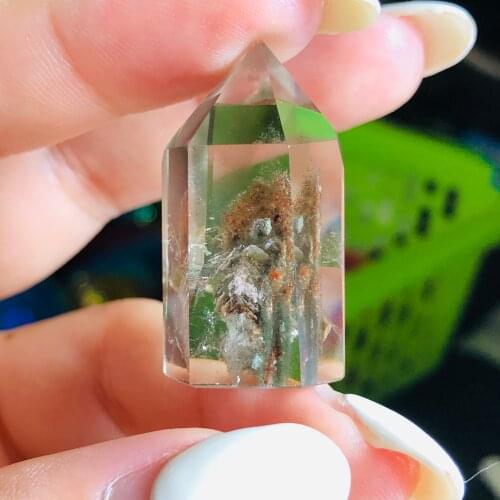100% Natural Green Ghost Quartz wand point For Gift