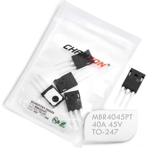 5 Pcs) MBR4045PT Schottky Barrier Rectifier Diodes 40A 45V TO-247 (TO-247AD) 40 Amp 45 Volt MBR4045 PT