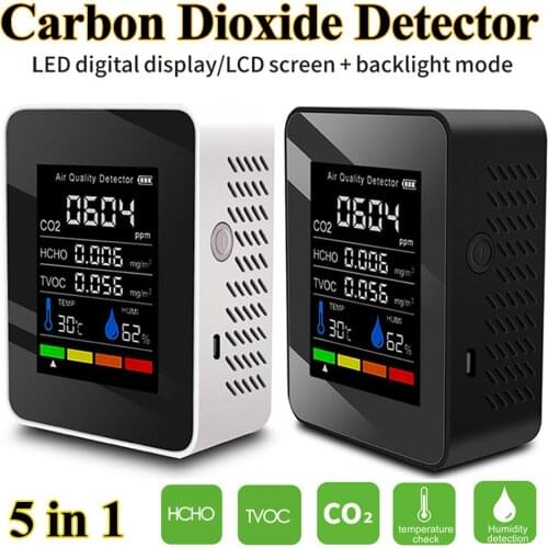 Portable CO2 Detector CO2 Sensor CO2 Meter Air Quality Monitor Analyzer Multifunctional Thermohygrometer Digital Air Detector
