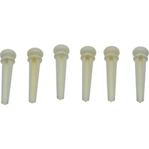6pcs Pure Bone Acoustic Guitar Bridge Pin No Dots Bridge Pins