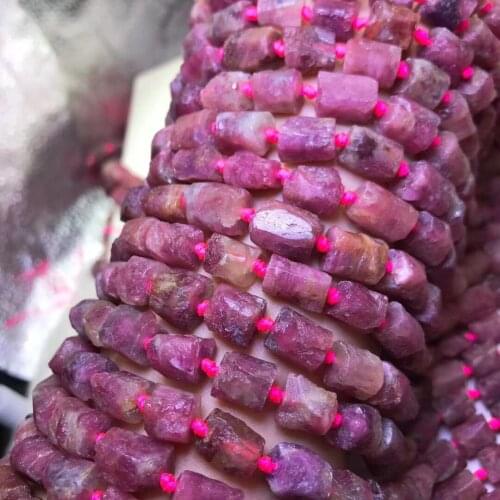 AAA LOOSE BEADS pink red TOURMALINE PILLAR 7*10mm Wholesale for DIY jewelry necklace 36cm