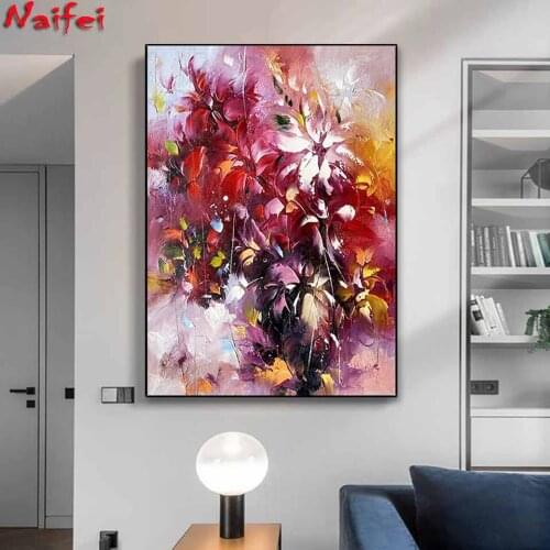 DIY Diamond Painting Abstract Floral Mosaic Landscape 5D Diamond Embroidery Full Square Flowers Wall Art Rhinestones Pictures