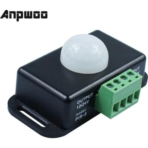 ANPWOO DC 12V-24V 8A Infrared PIR Motion Sensor Automatic Switch for LED Light 5~8 M Infrared Motion Sensor Detector