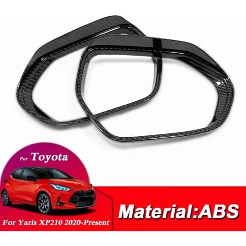 Car Styling Rear View Mirror Sequin For Toyota Yaris XP210 2020-Present Car Rearview Mirror Rain Eyebrow Sequin Decoration Frame
