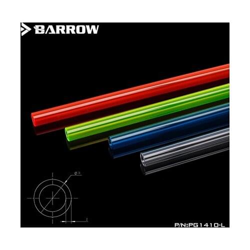 Barrow PETG Tubing Multicolor Normal Temperature type Water Cooling Hard Pipe Transparent/Blue (UV) / Green(UV)/ Red(UV)